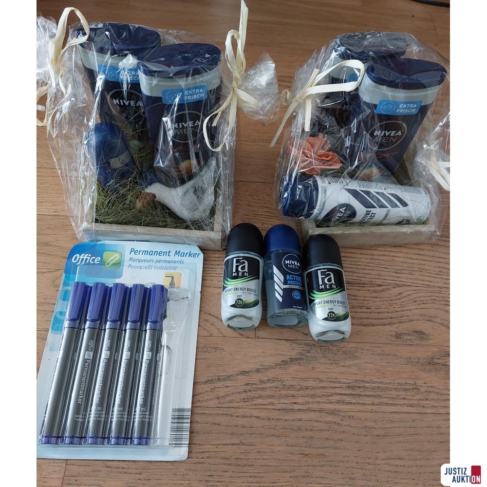 2 x Geschenkset Nivea - 3 x Deoroller - 4 x Permanent Marker
