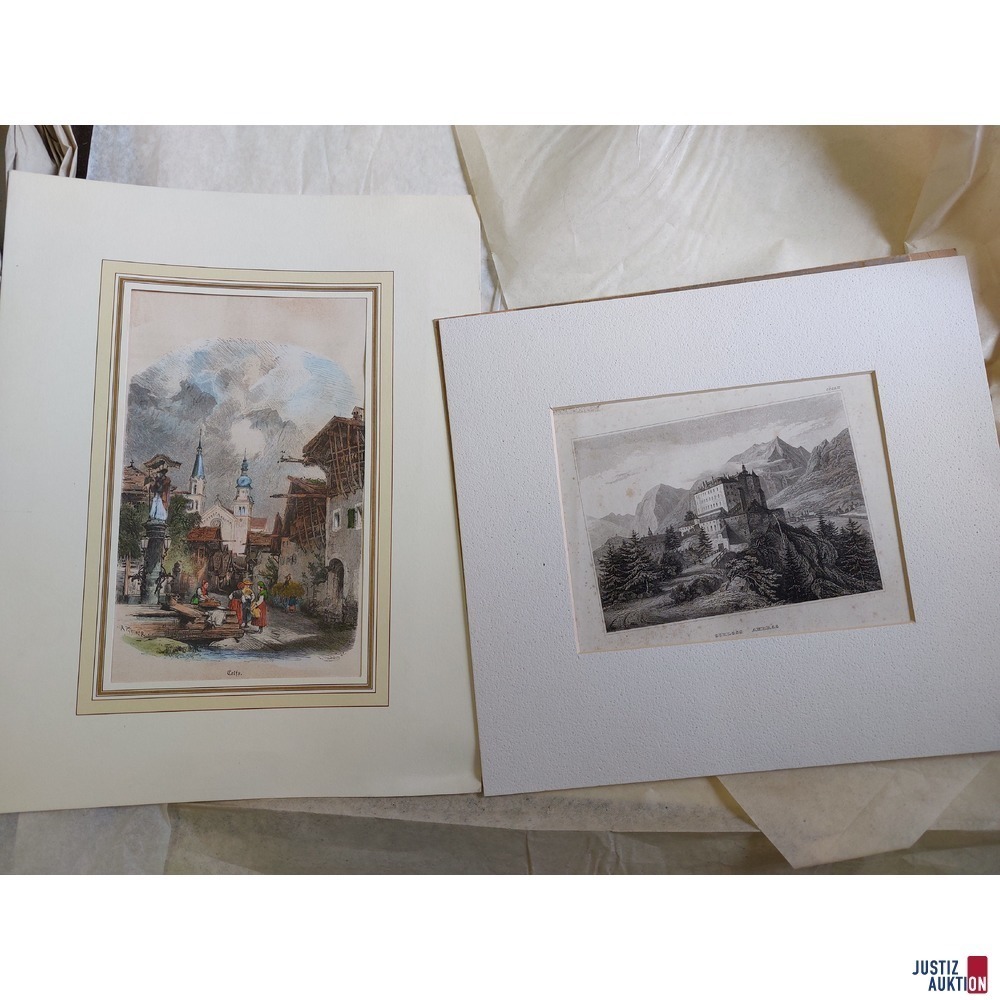 Diverse Drucke teils gerahmt