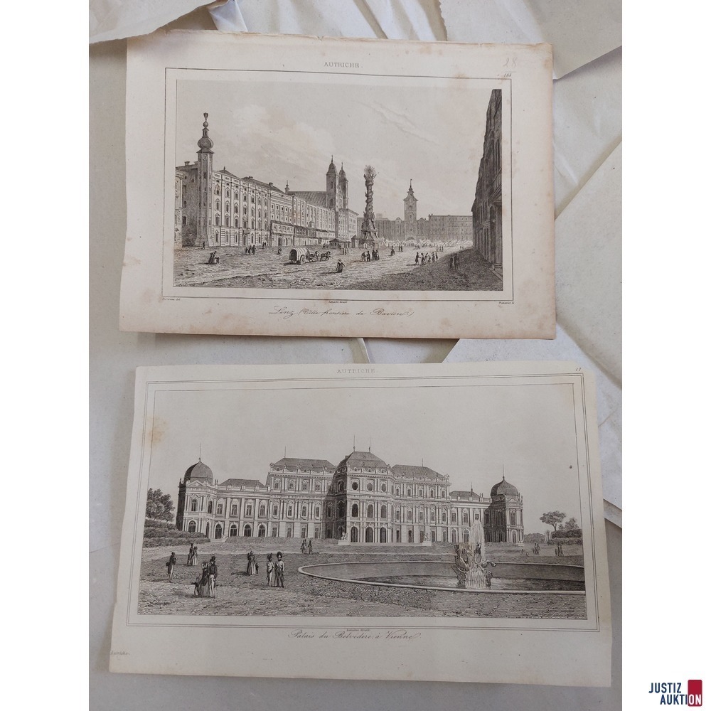 Diverse Drucke teils gerahmt