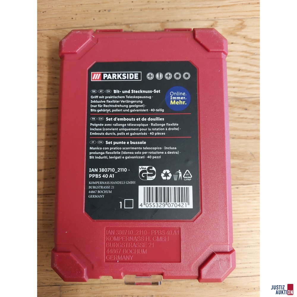 Bit- und Stecknussset&comma; 40-teilig&comma; Marke&colon; Parkside