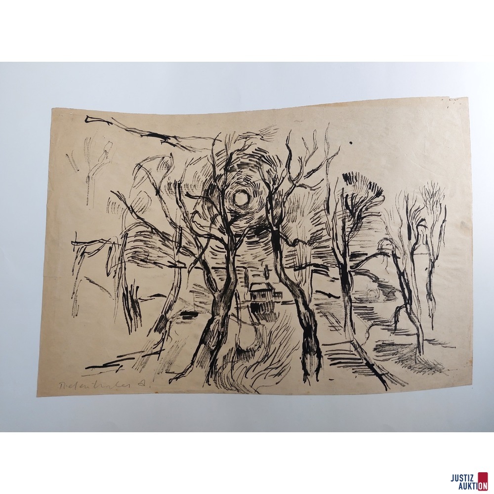 Bild: Landschaft - Tusche auf Papier ungerahmt