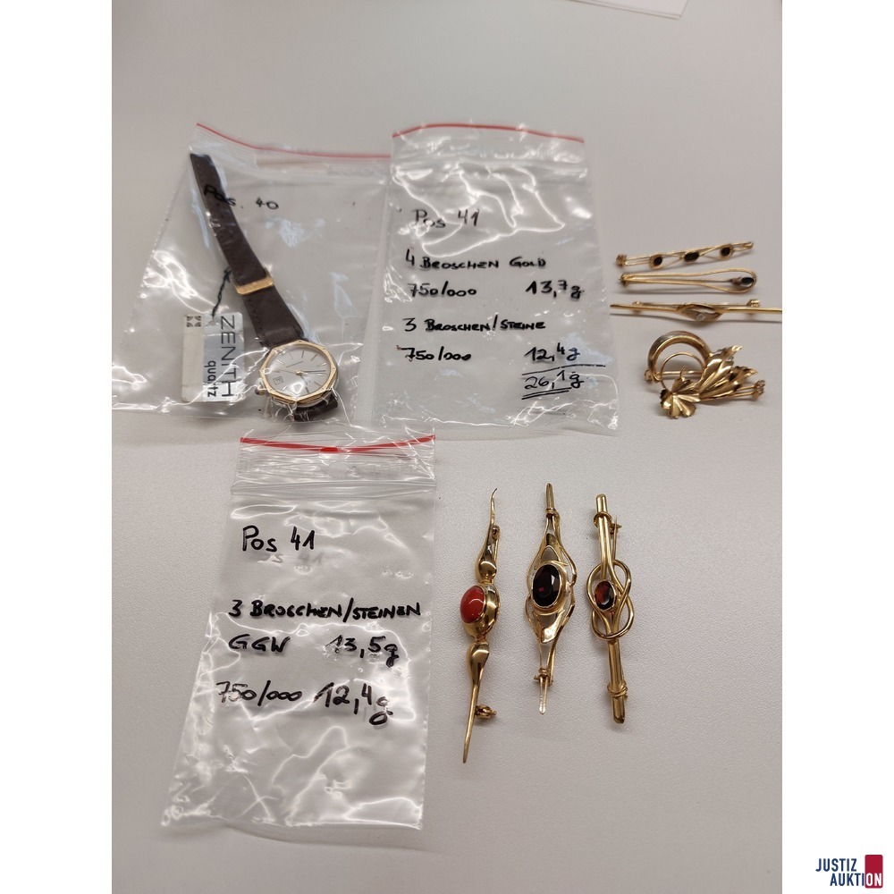 7 Broschen 27&comma;4g u&period;a&period;