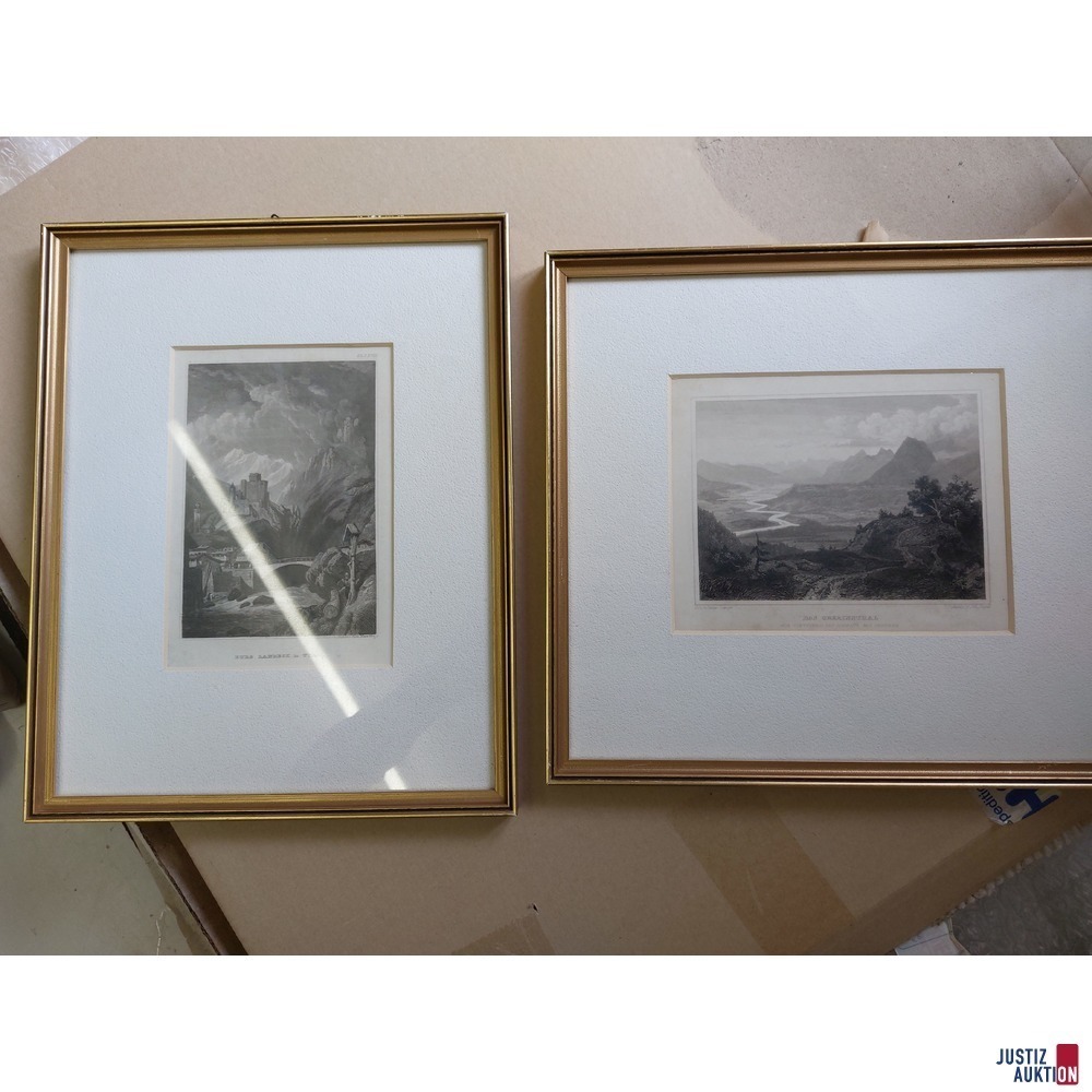 Diverse Drucke teils gerahmt