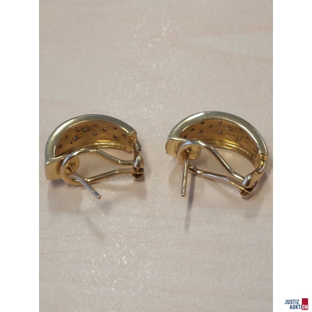 Damenohrclips mit Stecker 585 Gelbgold