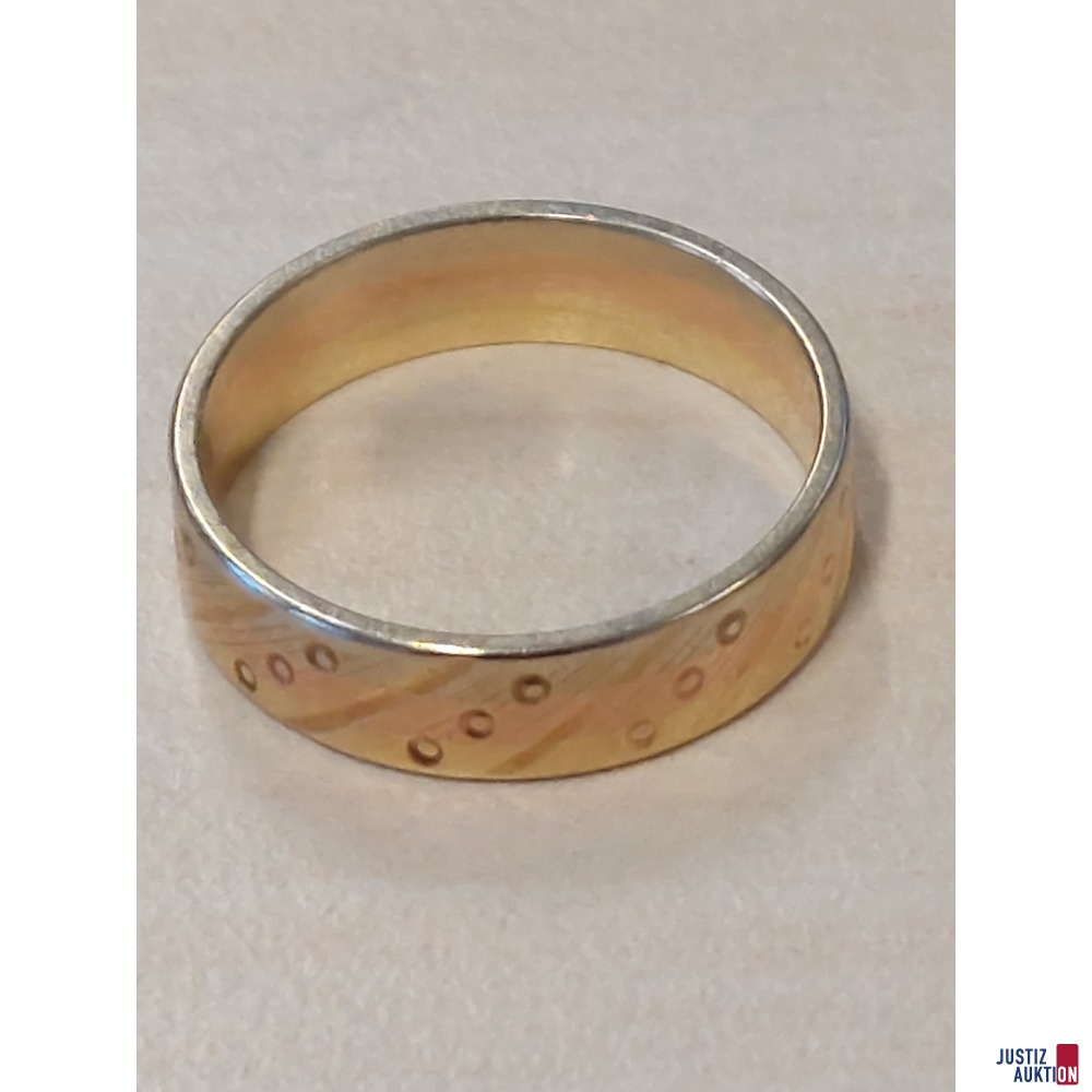 Damenring Bicolor Gelbgold/Rosegold 585 punziert