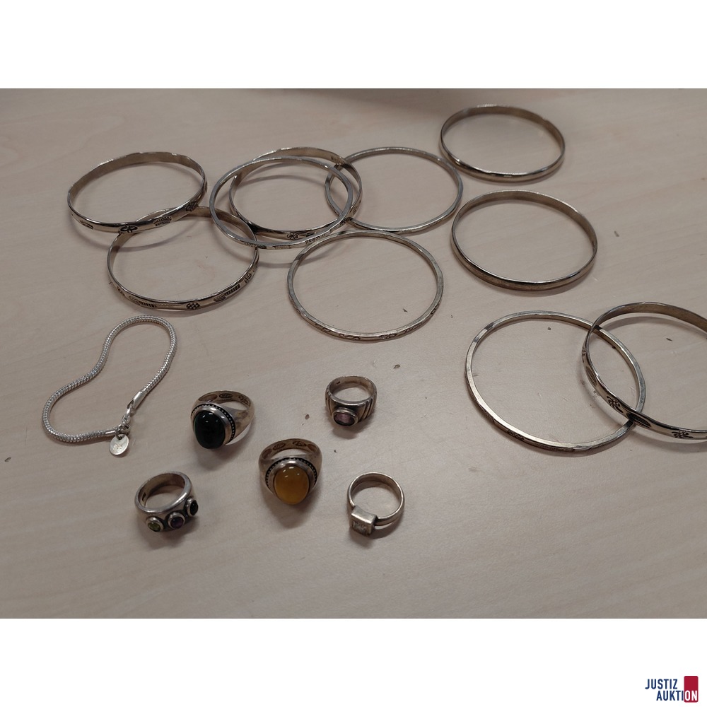 Konvolut an diversen Silberschmuck 925 &permil; punziert - zusammen 176&comma;6 g