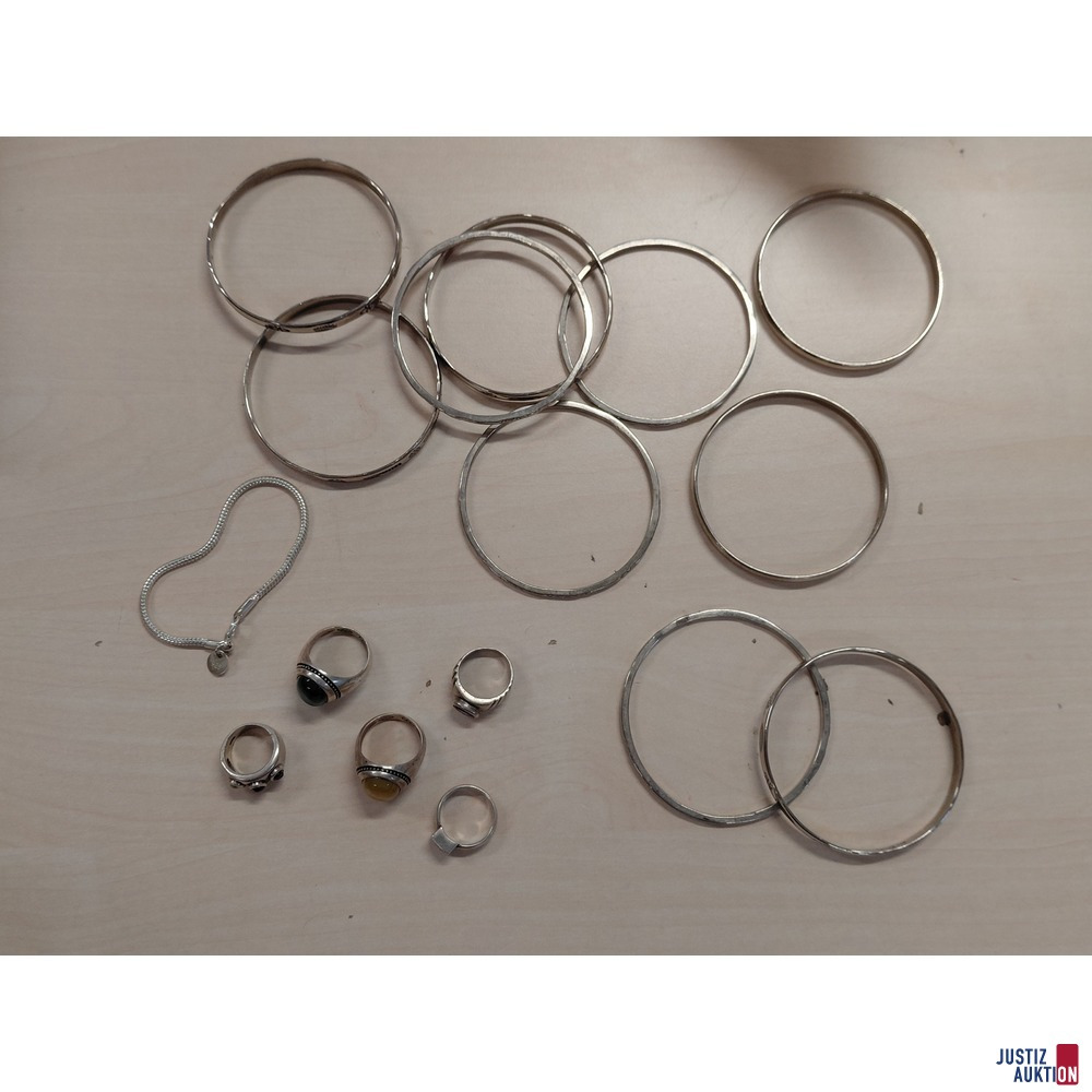 Konvolut an diversen Silberschmuck 925 &permil; punziert - zusammen 176&comma;6 g