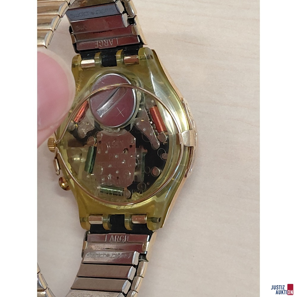 Herrenarmbanduhr der Marke Swatch Chrono - mit 18 Karat Goldhaube 4&comma;7 g
