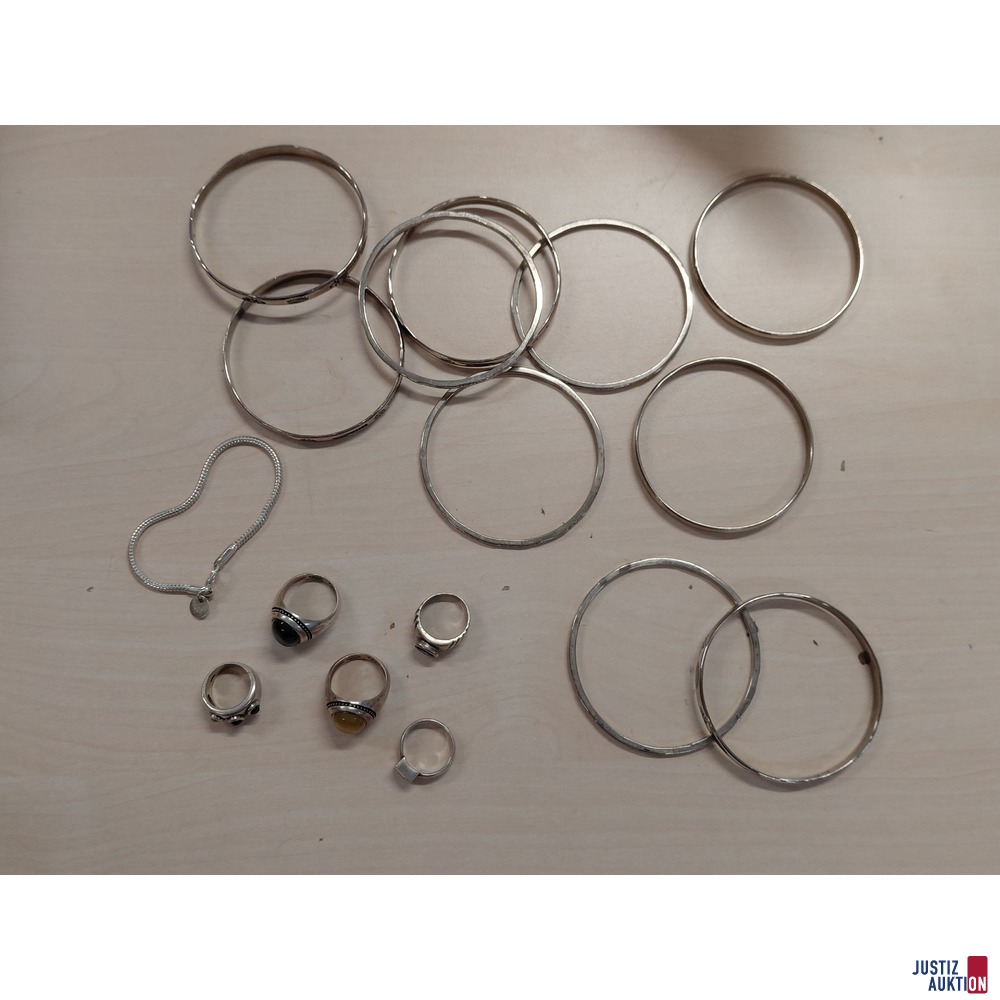 Konvolut an diversen Silberschmuck 925 &permil; punziert - zusammen 176&comma;6 g