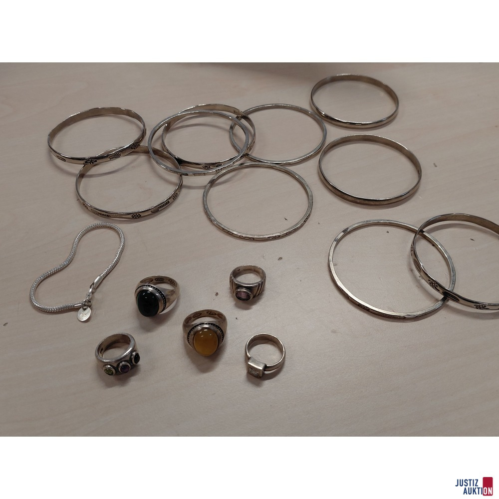Konvolut an diversen Silberschmuck 925 &permil; punziert - zusammen 176&comma;6 g