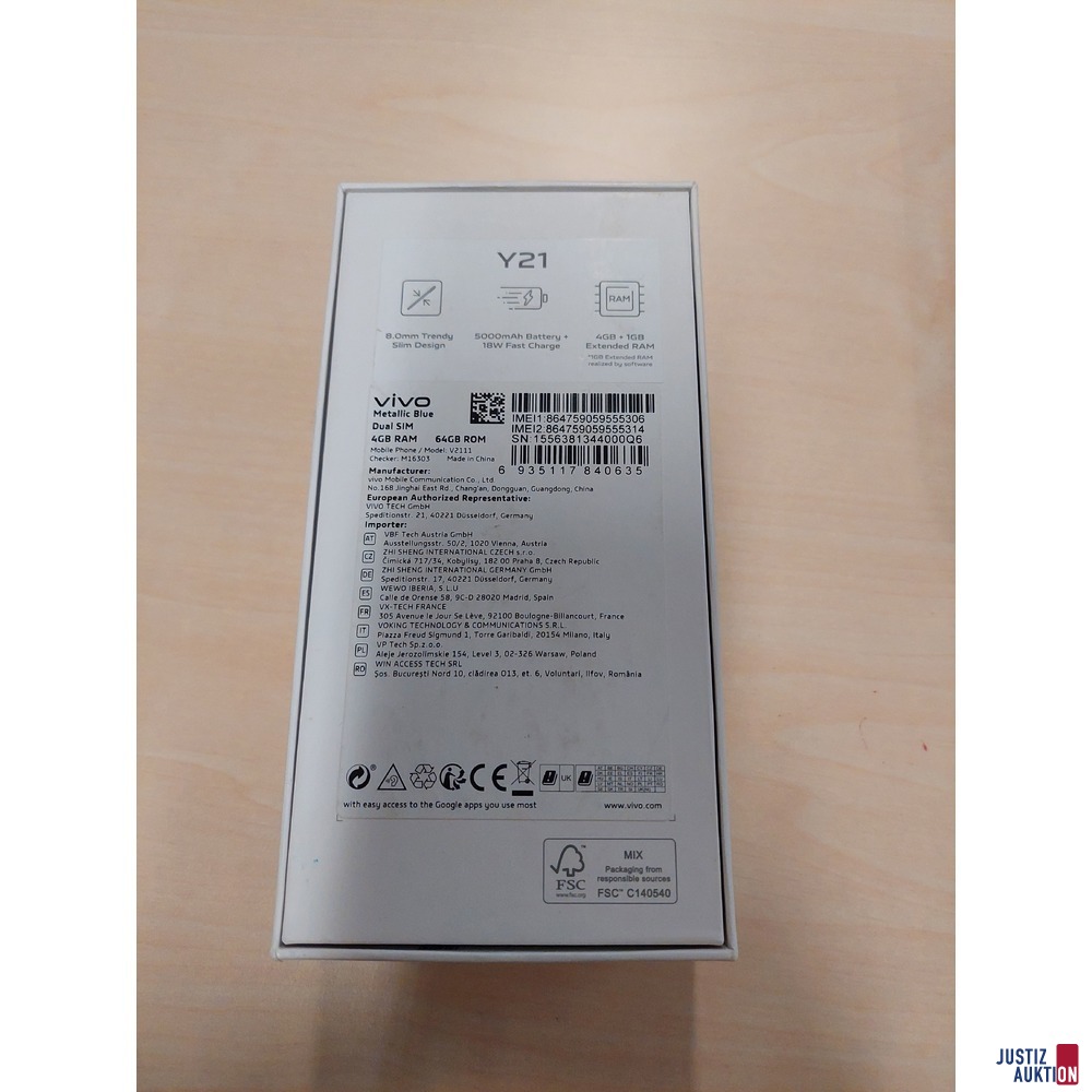 Handy der Marke VIVO Y21 gebraucht/Gebrauchsspuren vorhanden
