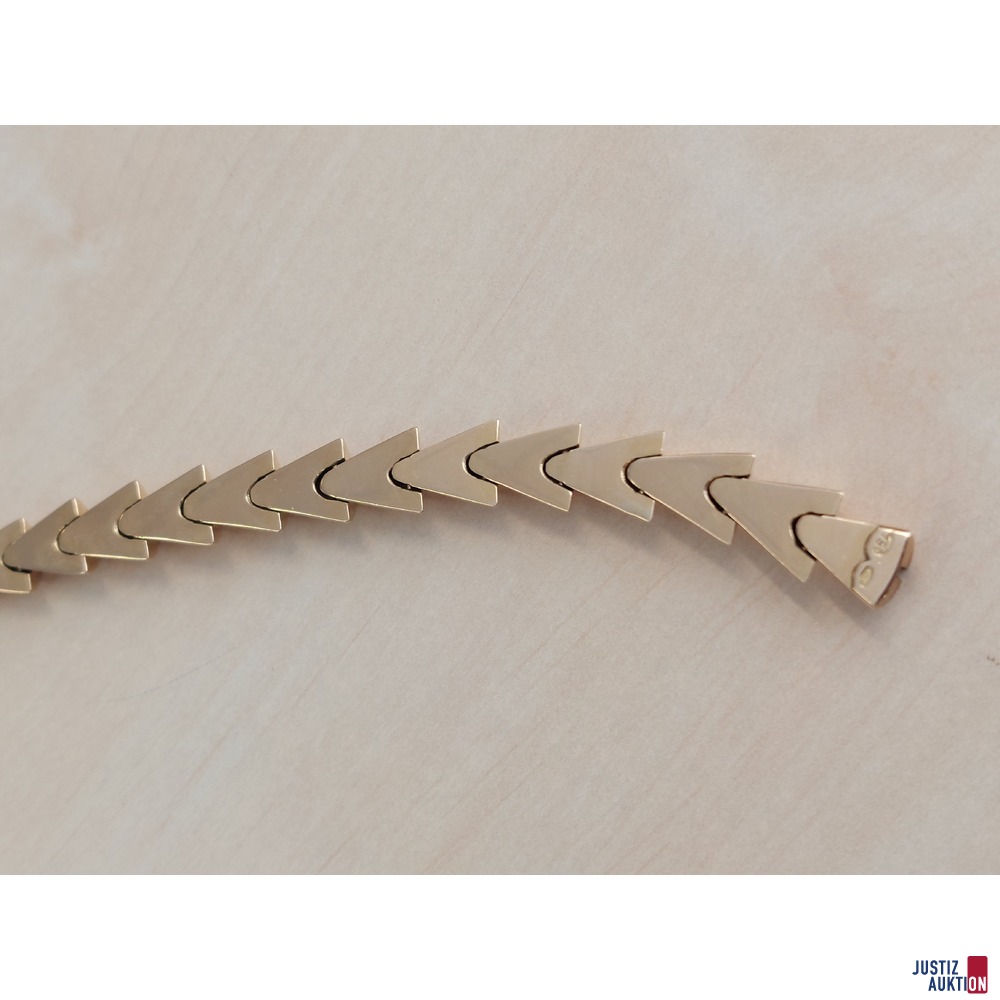 Gliederarmband 750 ‰ Geldgold punziert