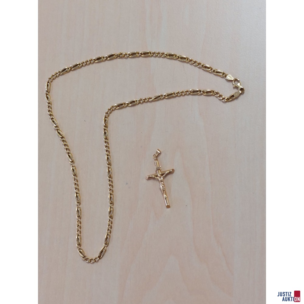 Halskette 585 ‰ Gelbgold amtspunziert Länge 45 cm