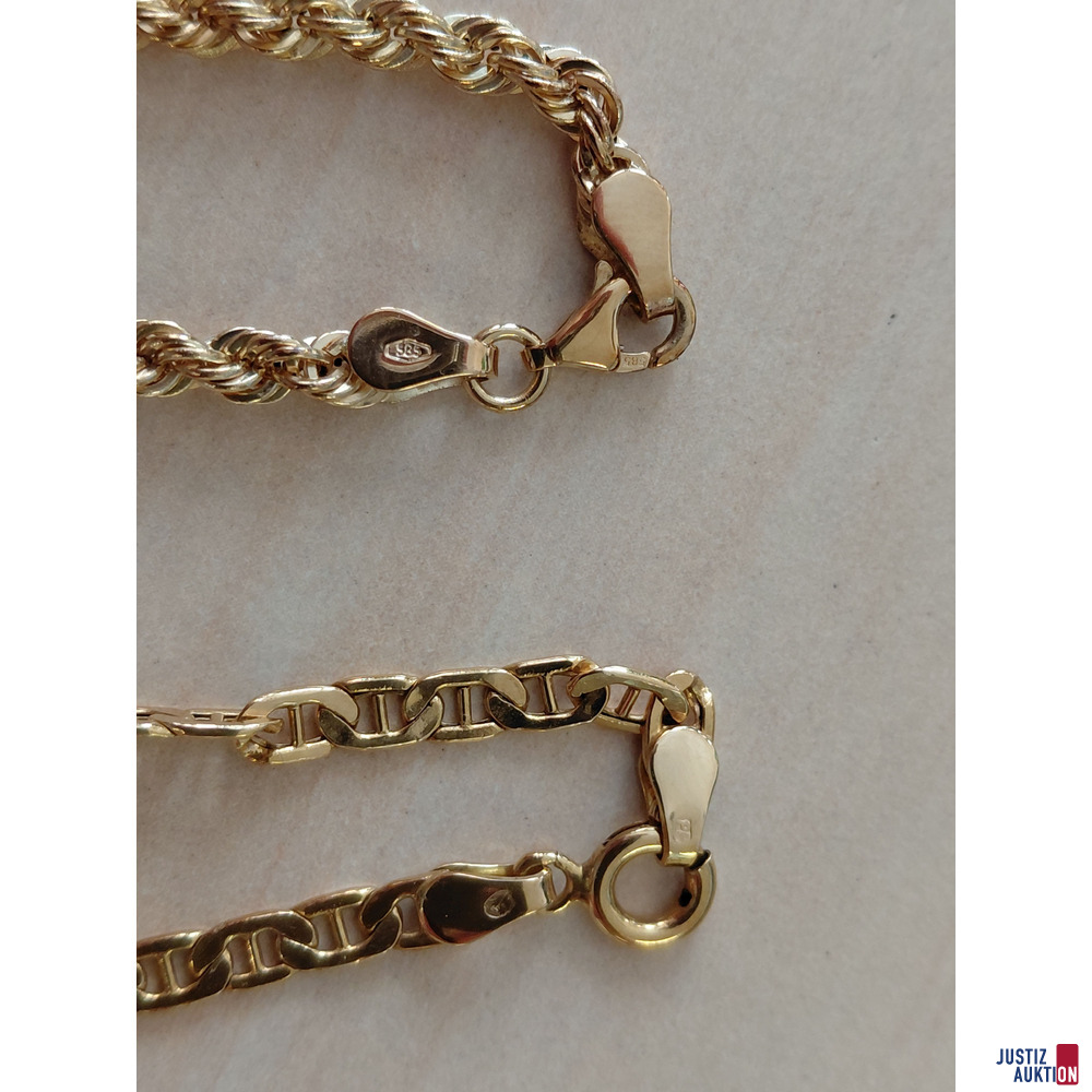1 Stegankerarmkette 585 &permil; Gelbgold punziert u&period;a&period;