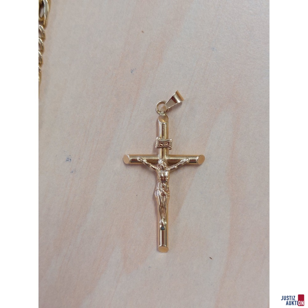 Halskette 585 ‰ Gelbgold amtspunziert Länge 45 cm