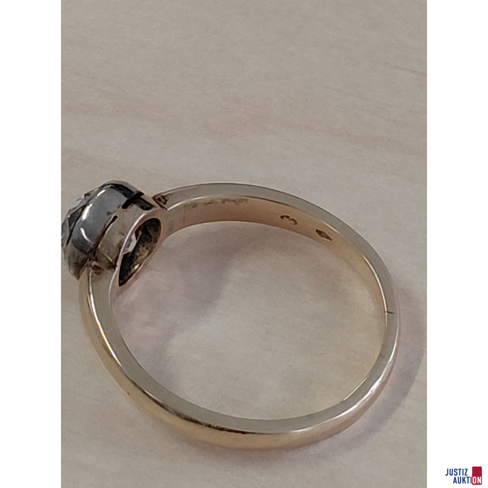 Diamantring 580 &permil; Fuchskopf amtspunziert