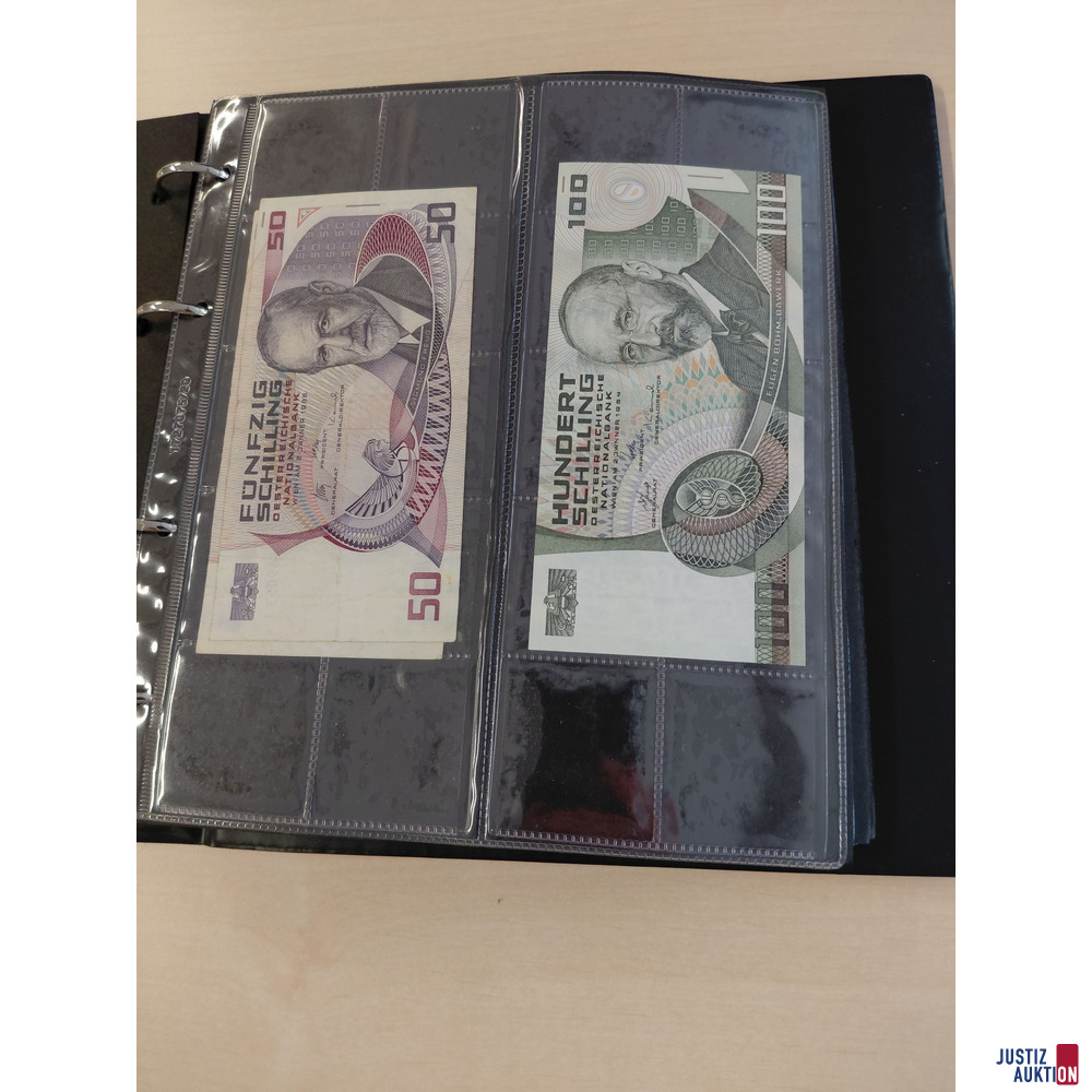 Sammelalbum mit diversen Kursgeld und Silberm&uuml;nzen