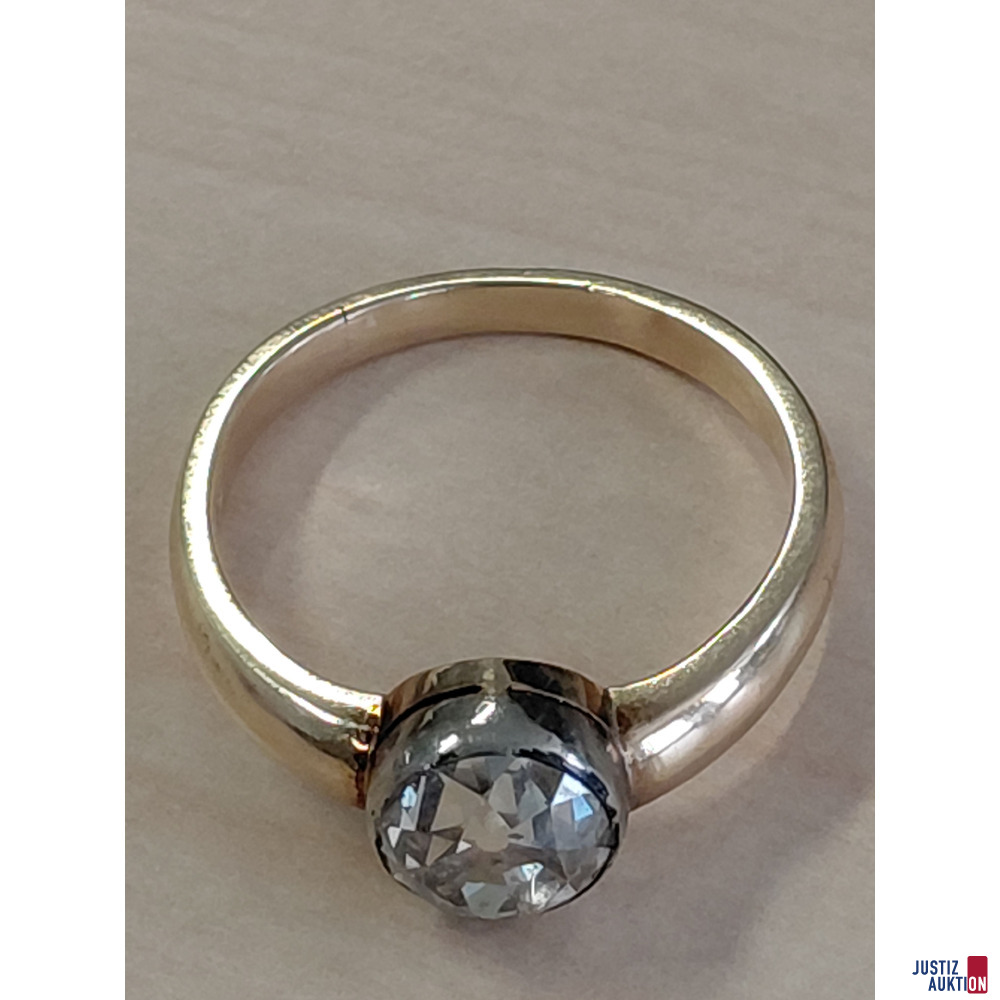 Diamantring 580 &permil; Fuchskopf amtspunziert