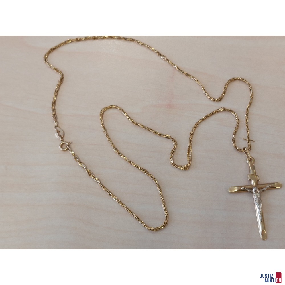 Herrenhalskette mit Kruzifix 585 &permil; amtspunziert 5&comma;6 g L&auml;nge 50 cm