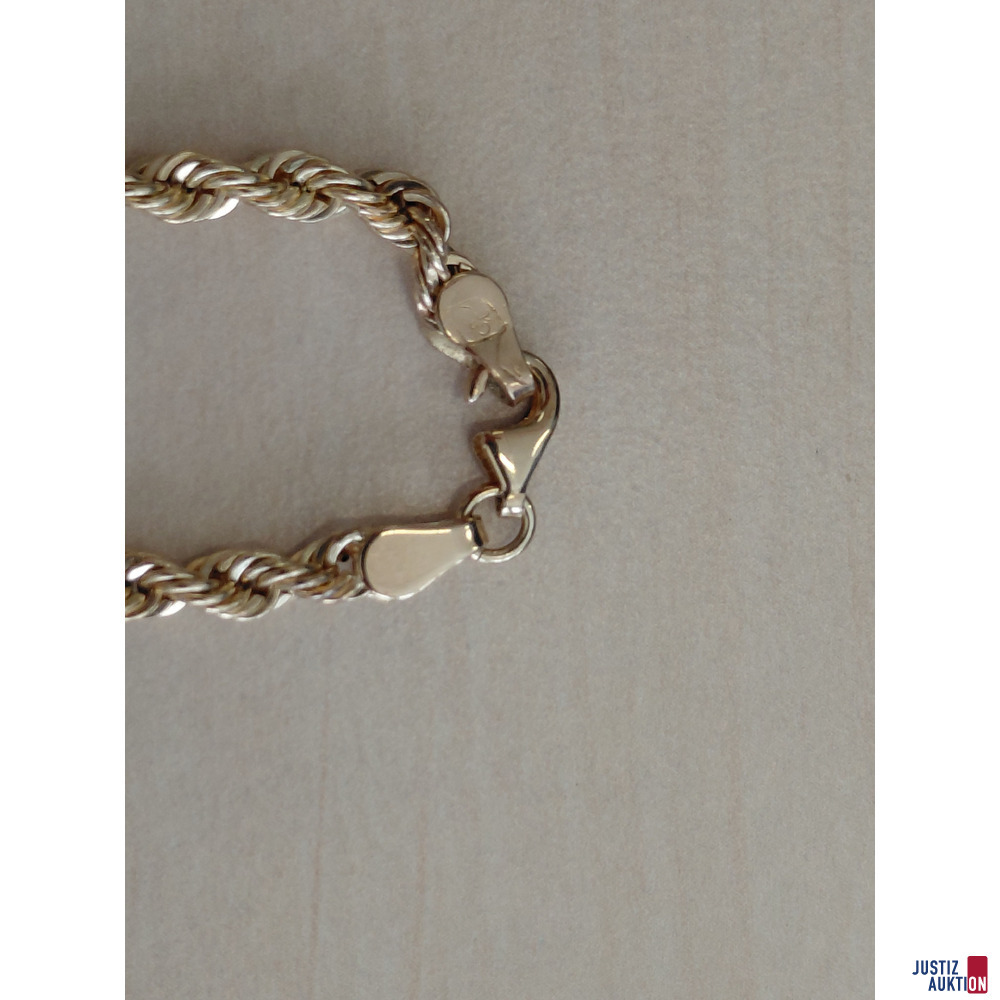 1 Stegankerarmkette 585 &permil; Gelbgold punziert u&period;a&period;