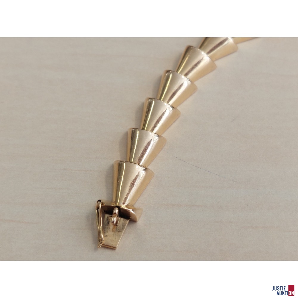 Gliederarmband 750 ‰ Geldgold punziert