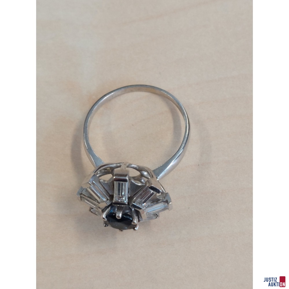Damenring 585 ‰ Weißgold punziert 5,5g - Gr. 58,5