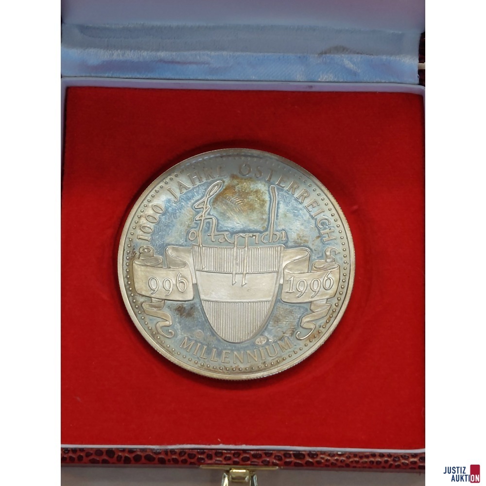 Silbermedaille Ostarrichi 1000 Jahre &Ouml;sterreich 925 Silber 156&comma;22 g