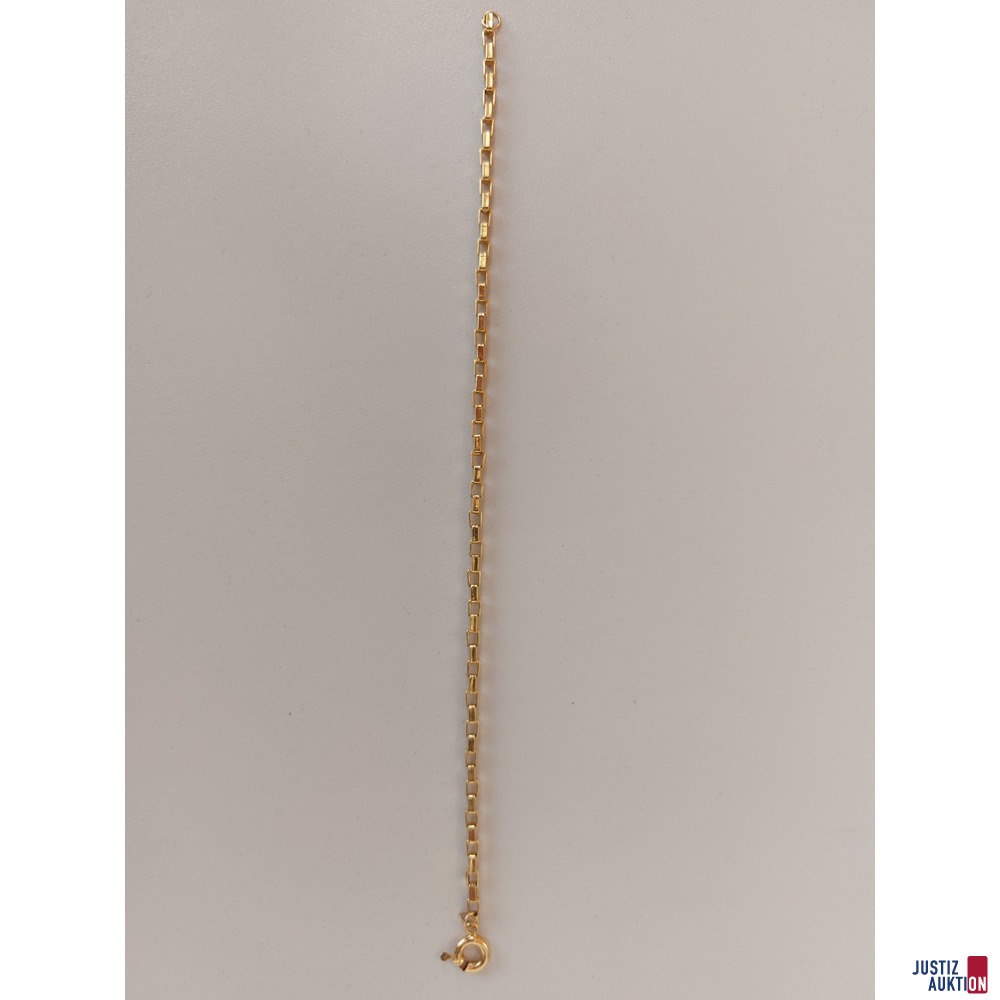 Karreearmband 18kt Gold ca. 23 cm lang 2,50g