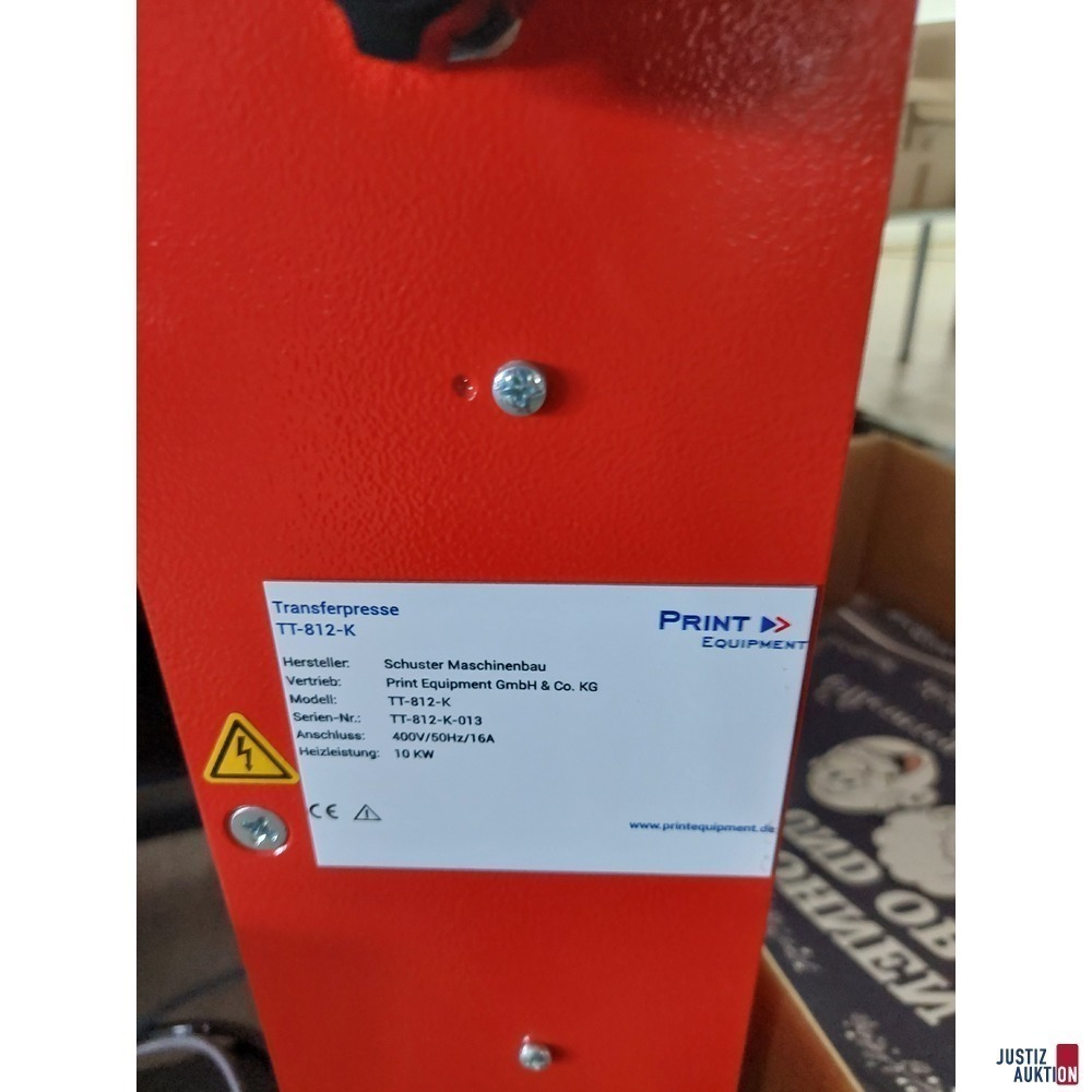Transferpresse TT-812K - Hersteller Schuster Maschinenfabrik