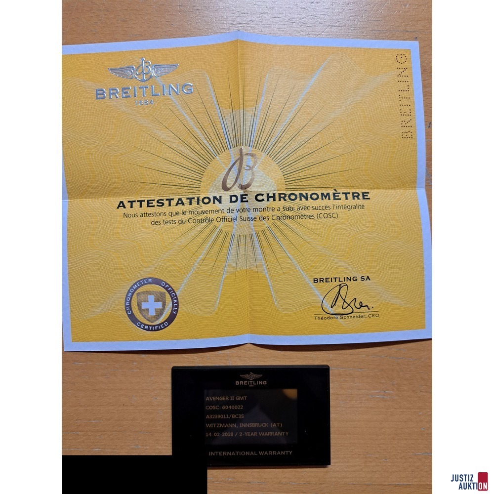 Breitling Herrenuhr Swiss Made&nbsp;&nbsp;Automatic Avanger II GMT A3239011
