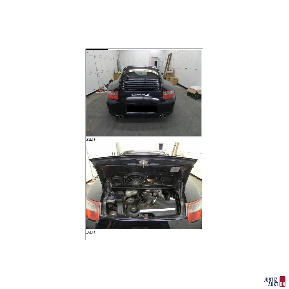 Heckansicht PKW und Motorraum