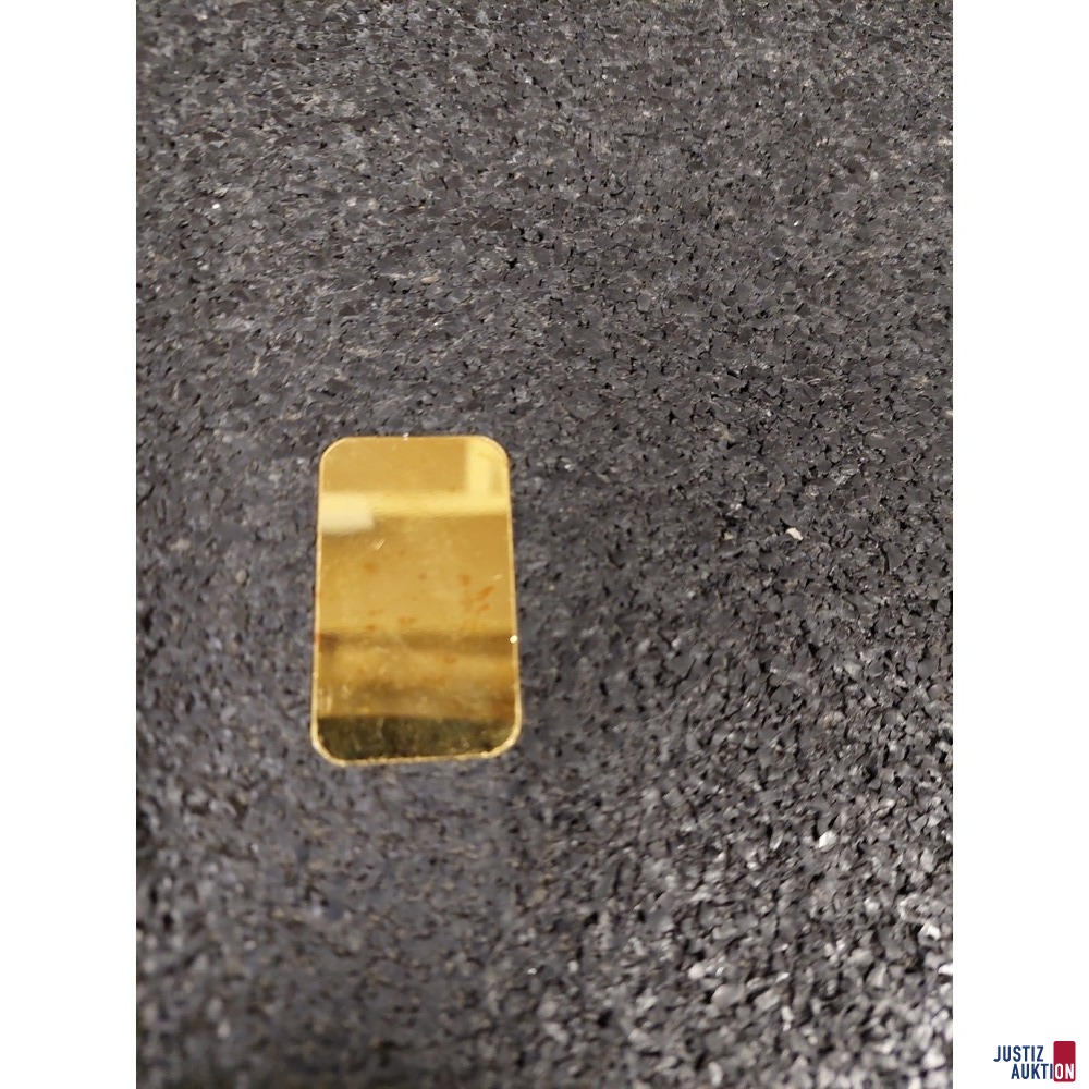 Goldbarren 20 Gramm Rückseite