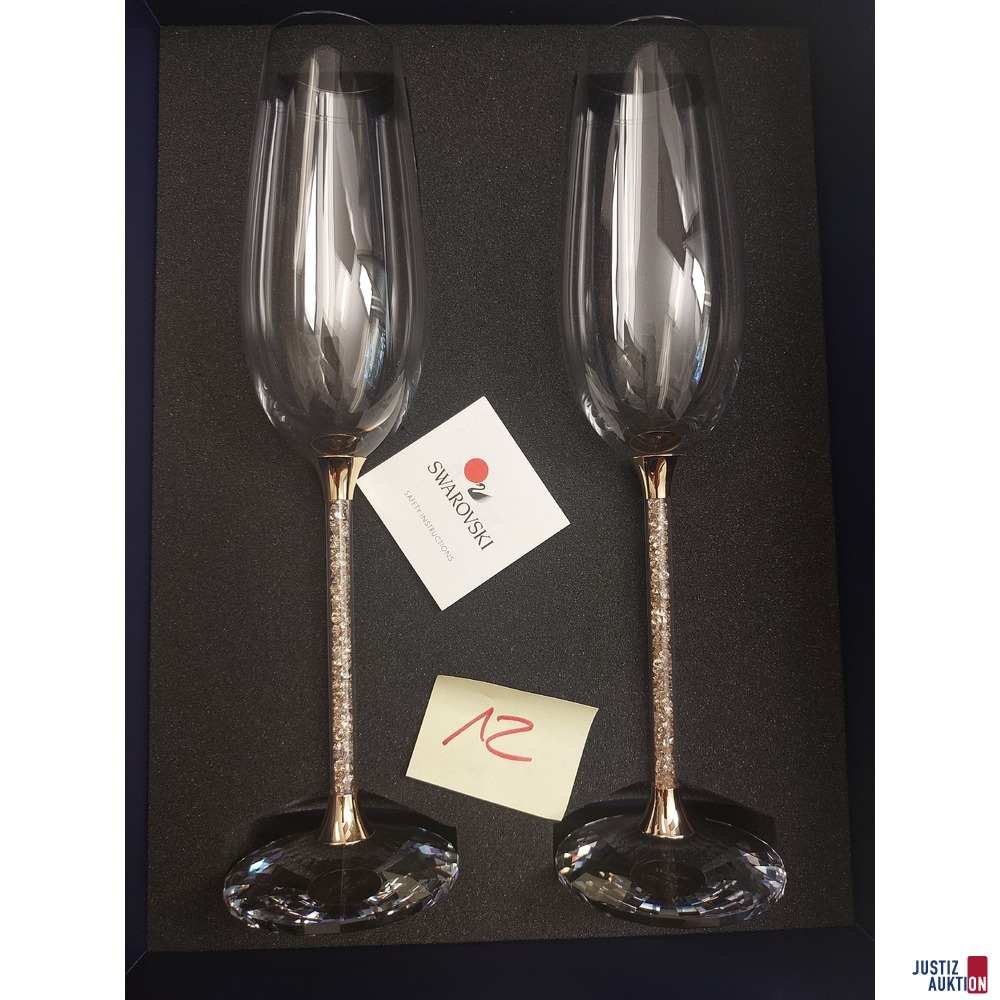 Swarovski Sektgläser Crystalline Sektkelche / goldfarben ( 2er- Set) 