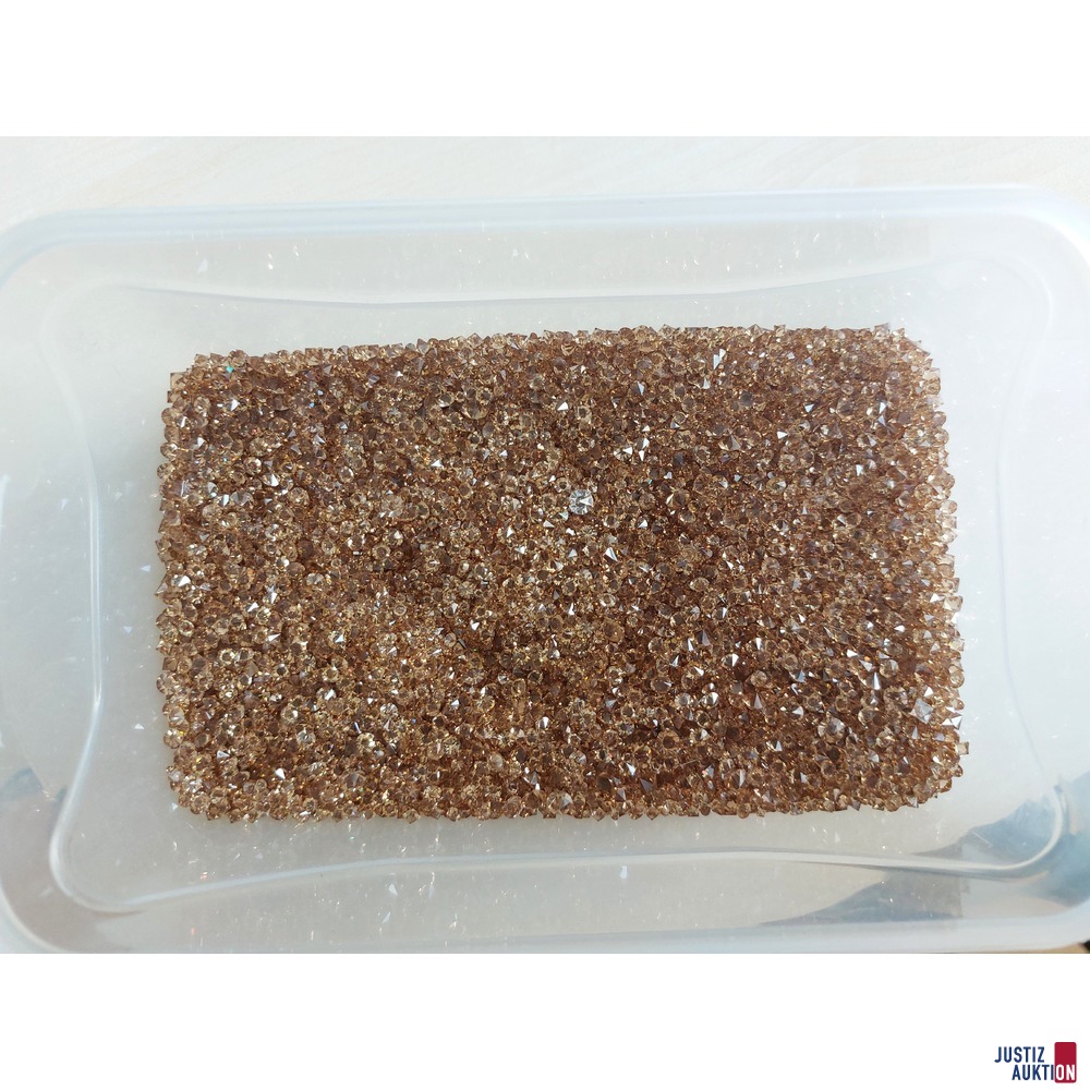 Swarovski Steine goldfarben ca. 1650 g