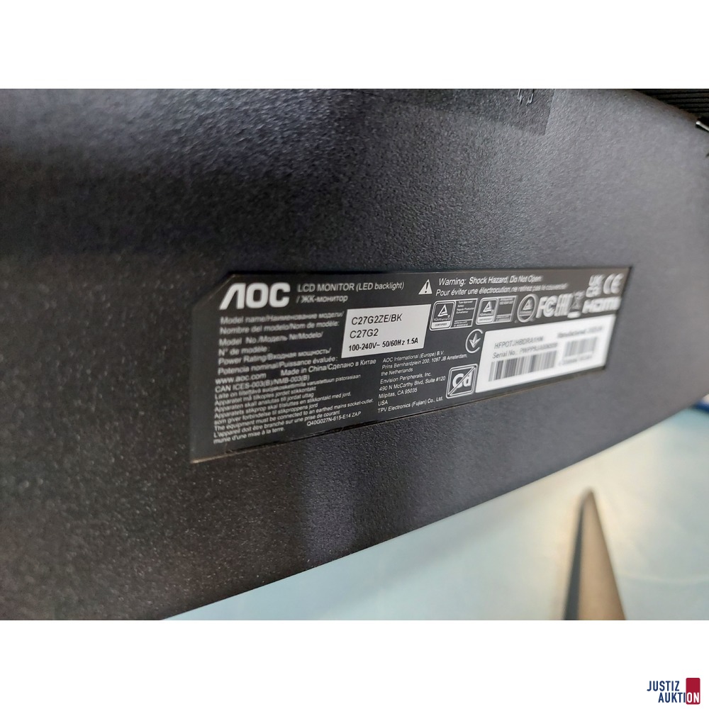 LCD Monitor der Marke AOC Model C27G2ZE/BK