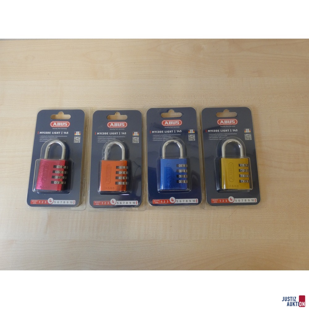 4 x Zahlenschloss ABUS MYCODE LIGHT 145&comma; neu&comma; in OVP