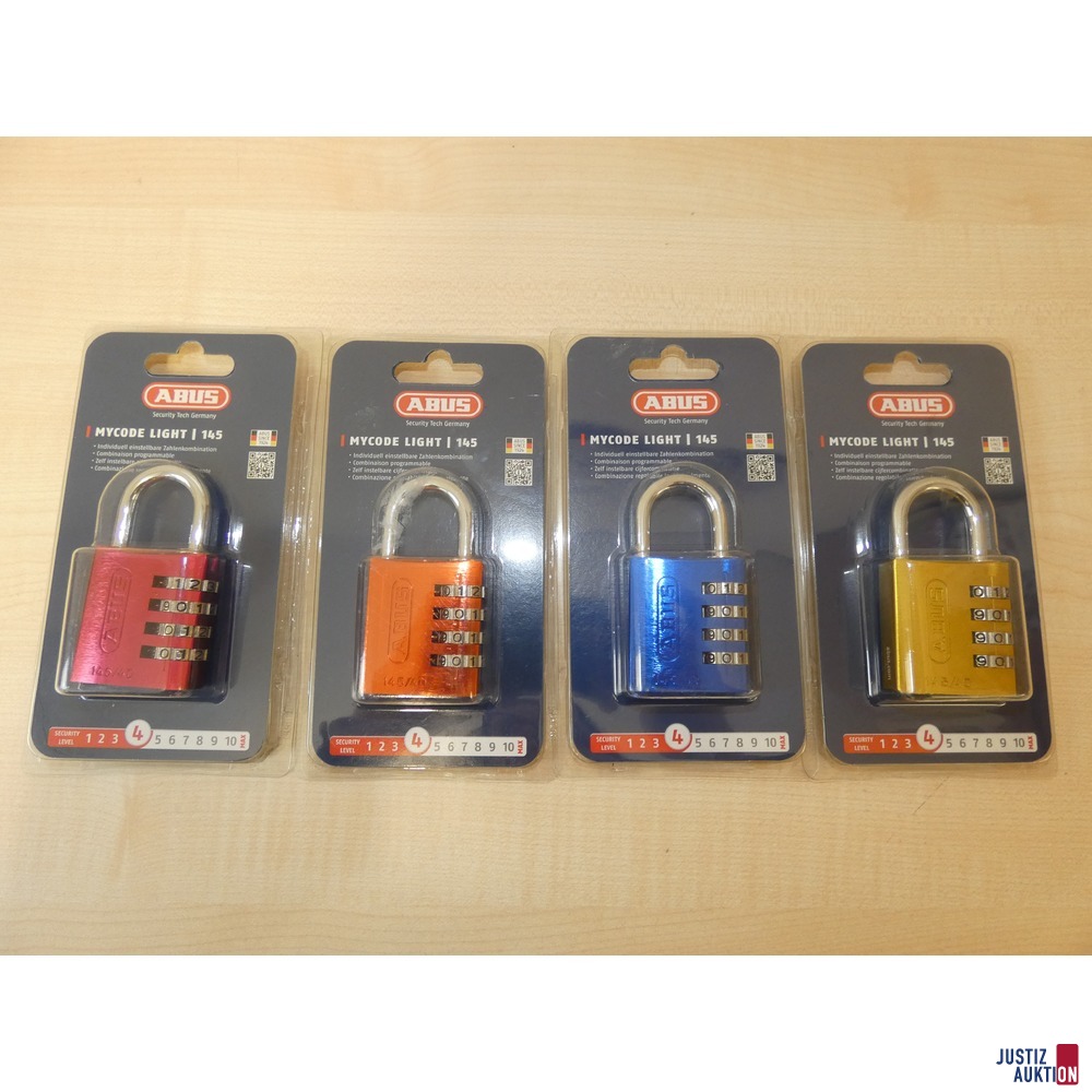 4 x Zahlenschloss ABUS MYCODE LIGHT 145&comma; neu&comma; in OVP