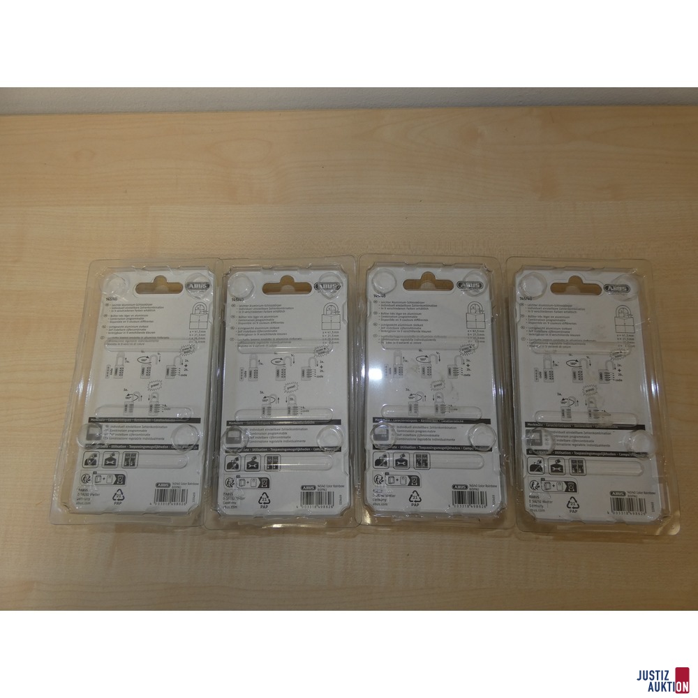 4 x Zahlenschloss ABUS MYCODE LIGHT 145&comma; neu&comma; in OVP