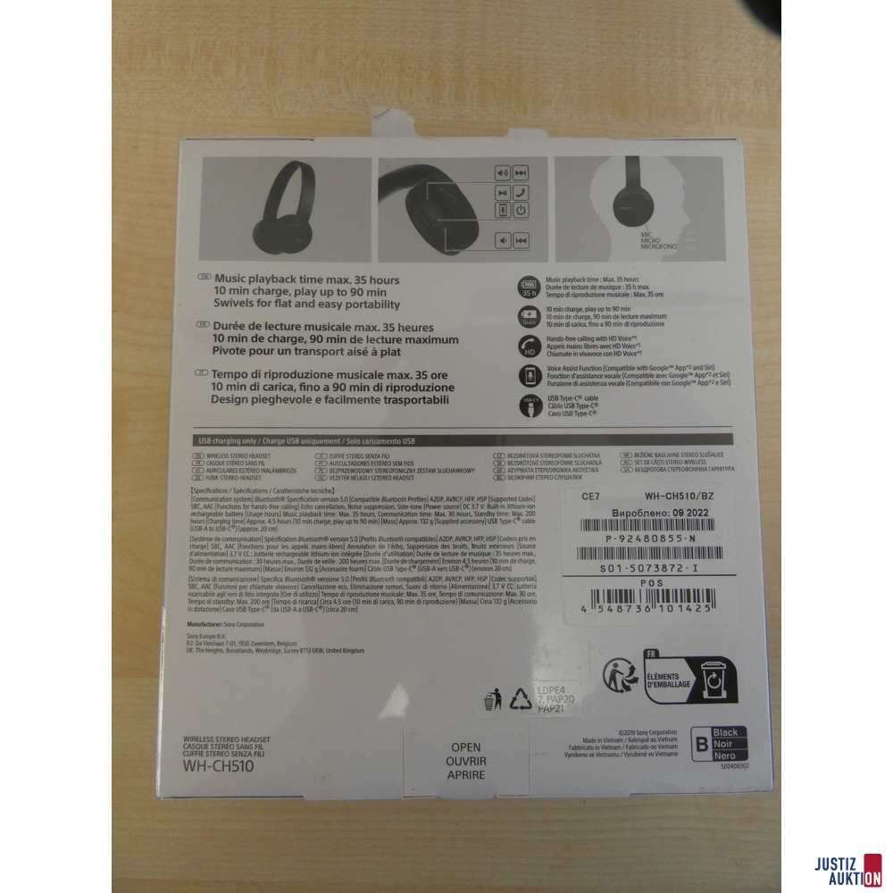 Wireless Stereo Headset Sony – foto 2 – kavel bij Justiz-Auktion, Chemnitz