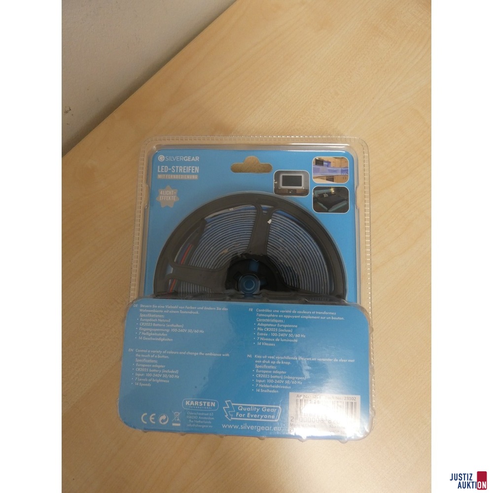 LED-Streifen "Silvergear" 10 m, Fernb.; selbstklebend