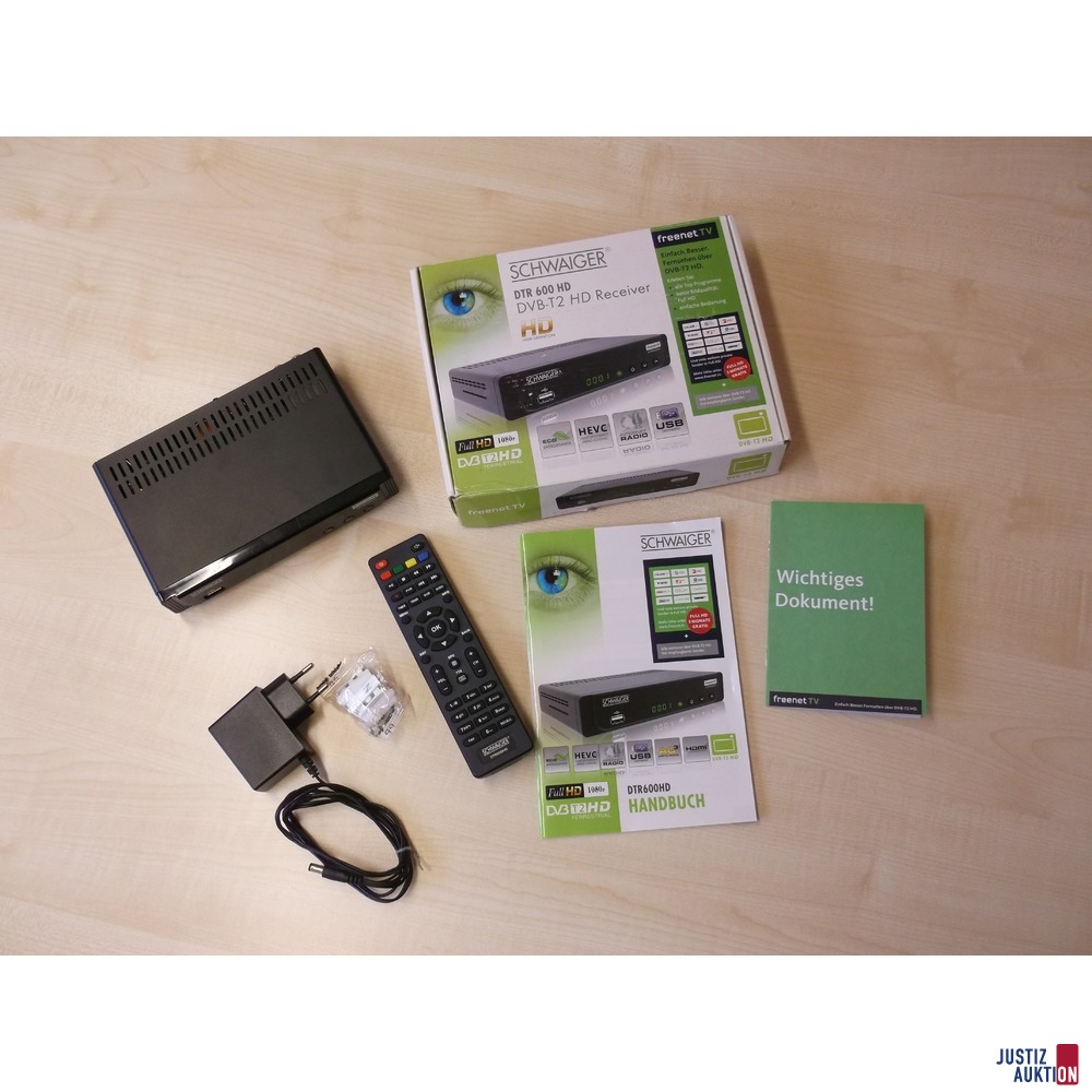 Receiver mit Zubehör und Verpackung