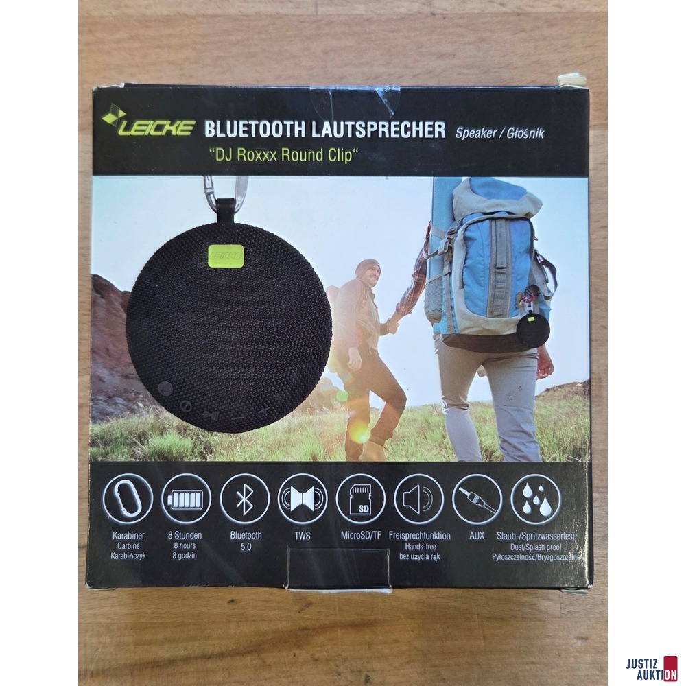 Bluetooth Lautsprecher "DJ Roxxx Round Clip"