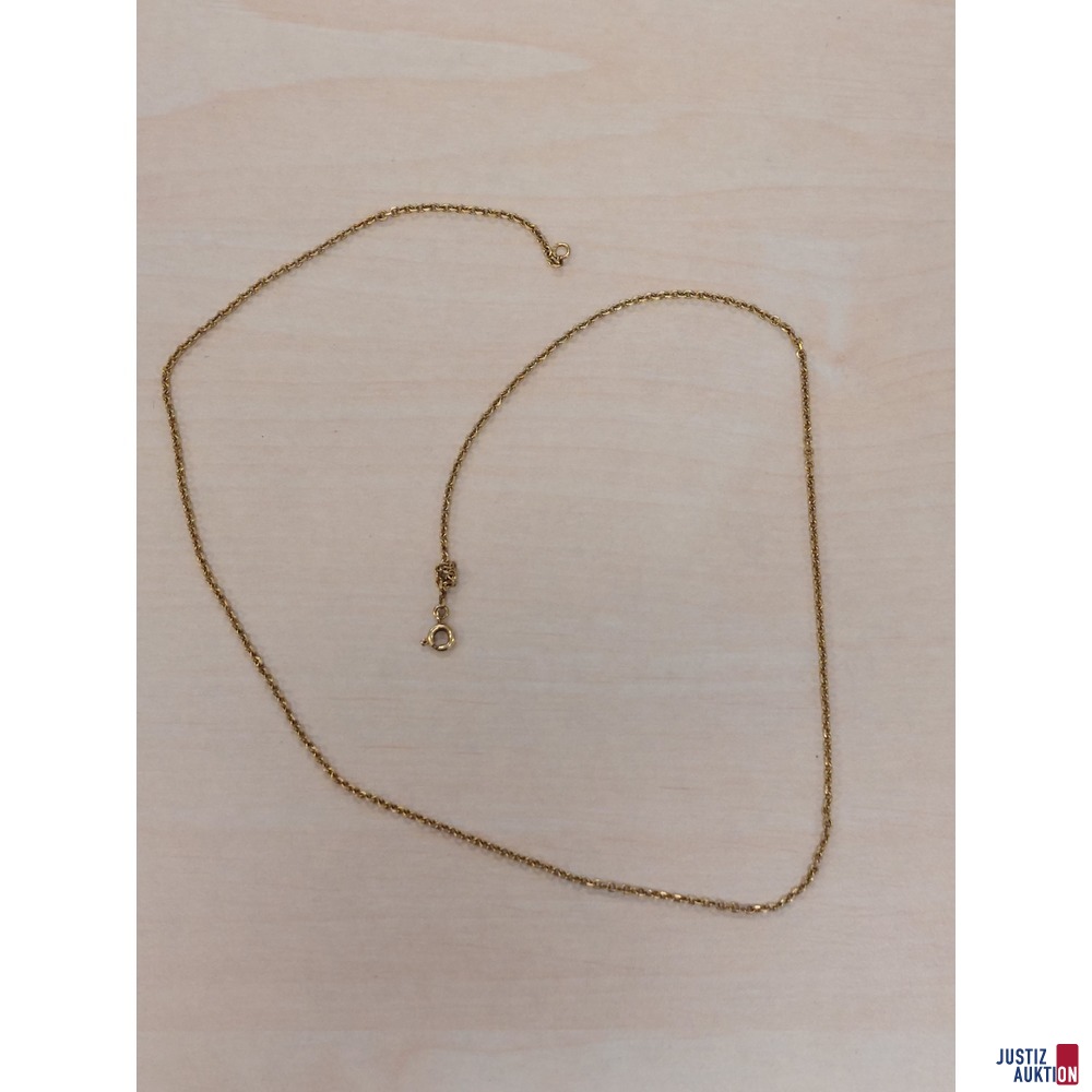 Kette Gelbgold Karree 585 &permil; amtspunziert 50 cm lang&comma; 1&comma;5 mm breit&comma; 5&comma;6 g