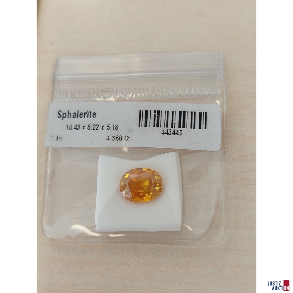 Sphalerite 4&comma;36 ct mit Zertifikat