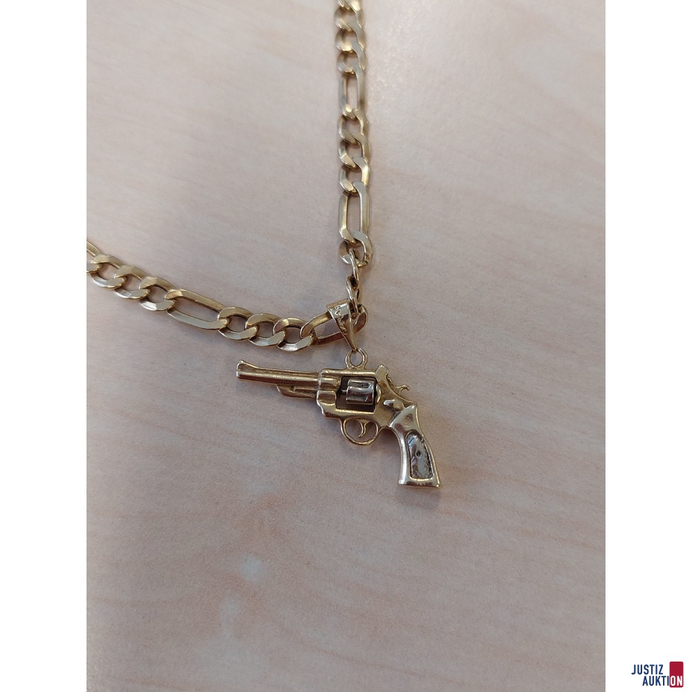 Herrenfigarokette gelbgold mit Anh&auml;nger