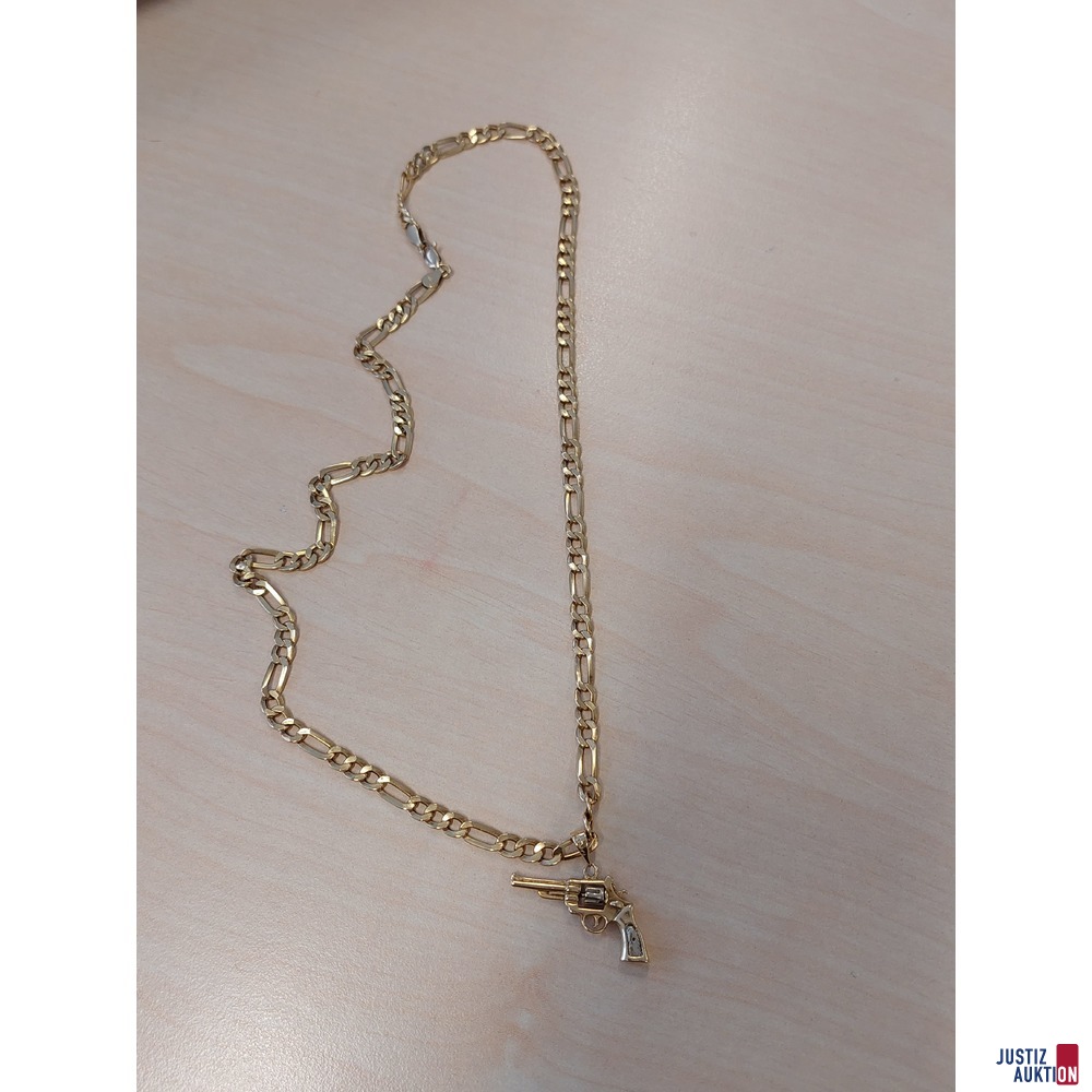 Herrenfigarokette gelbgold mit Anh&auml;nger