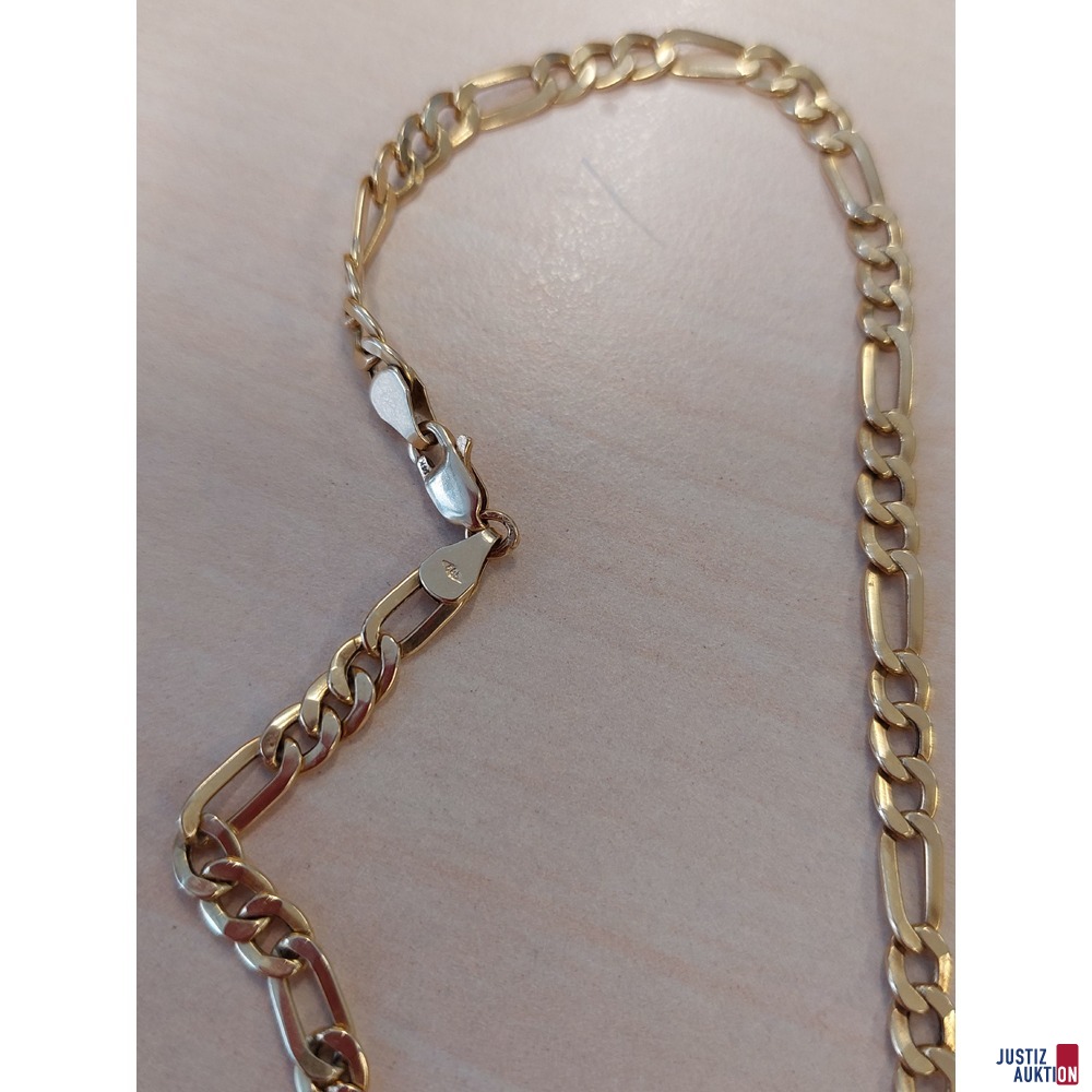 Herrenfigarokette gelbgold mit Anh&auml;nger