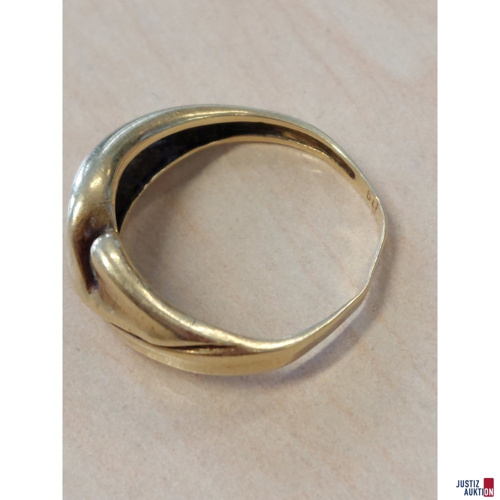 Damenring 585&permil; punziert&comma; 2&comma;36 g&comma; Gr&period; 53