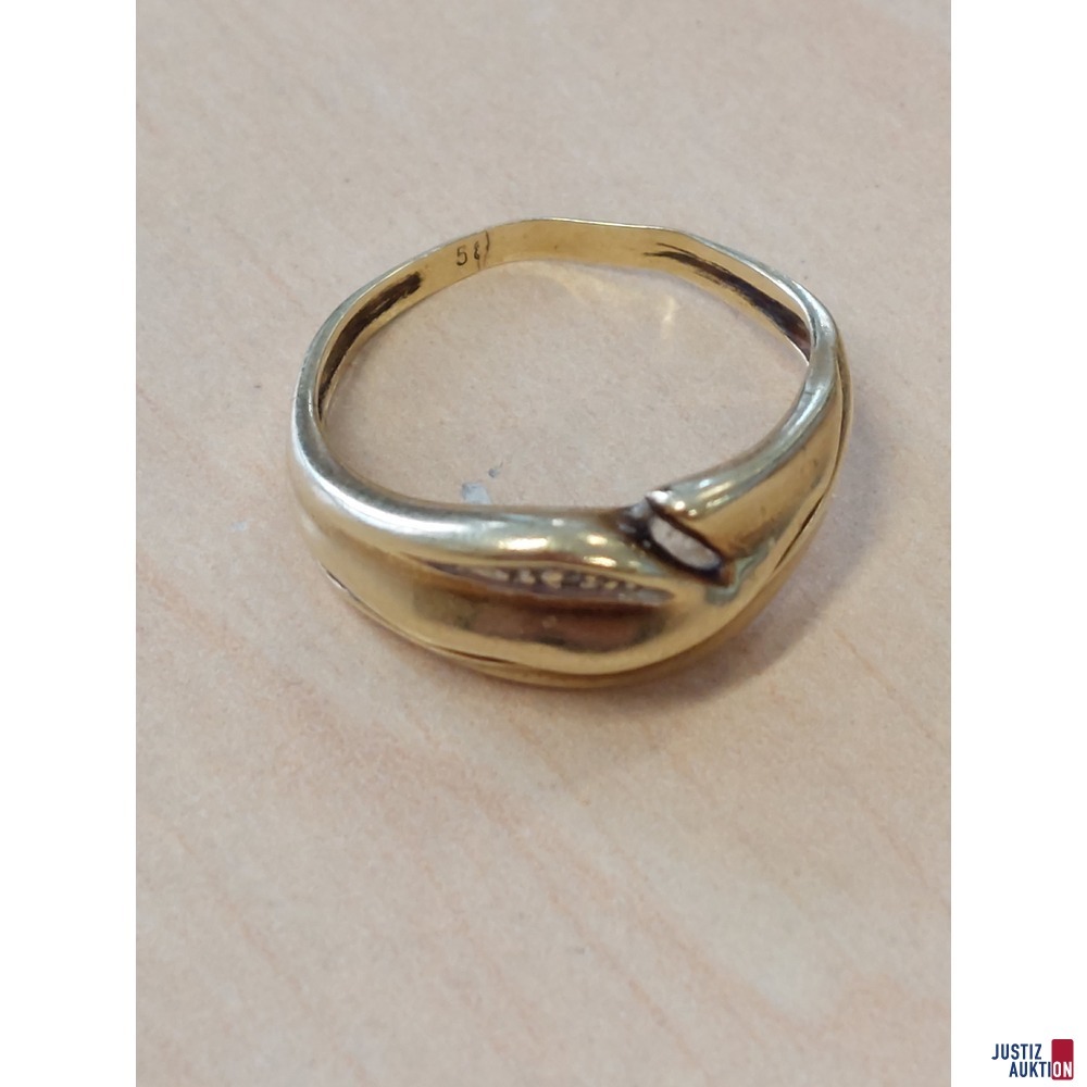 Damenring 585&permil; punziert&comma; 2&comma;36 g&comma; Gr&period; 53