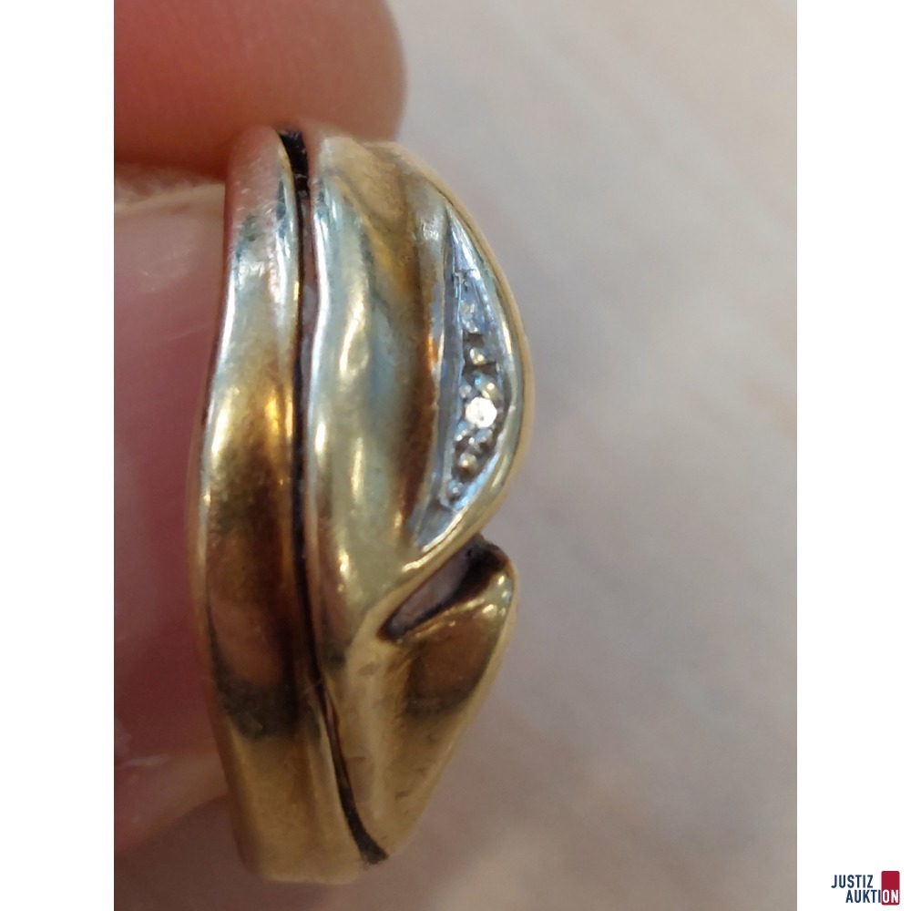 Damenring 585&permil; punziert&comma; 2&comma;36 g&comma; Gr&period; 53